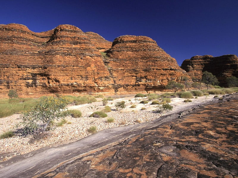 Bungle Bungle Massif, desert, rock, grass, mountains, australia, trees, HD wallpaper