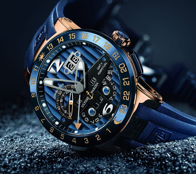 Blue Watch, color, detail, hi-tech, sharp, tecnology, time, HD wallpaper