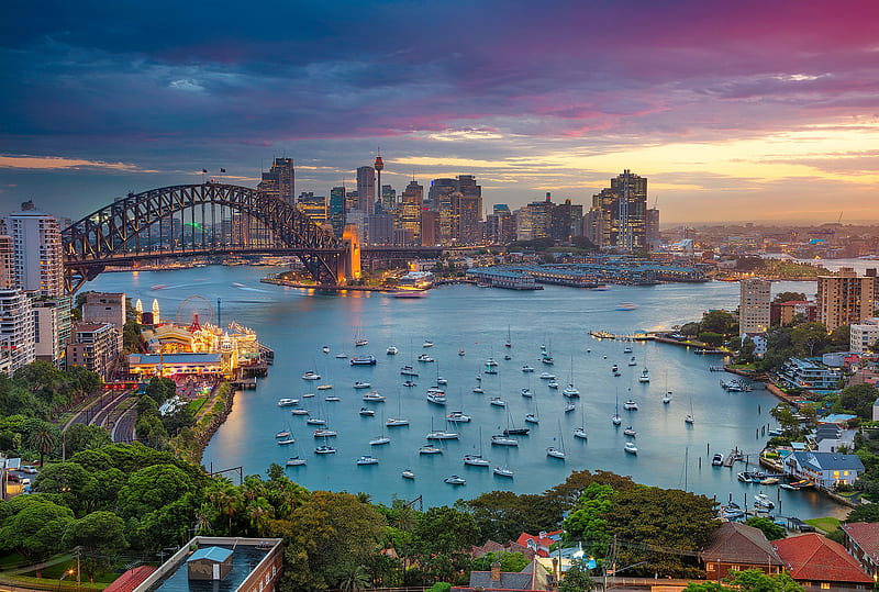 Harbour in Sydney,Australia, Australia, City, Harbour, Sydney, HD wallpaper