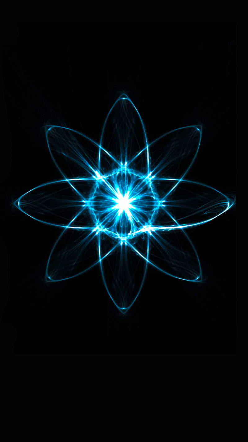 Atom Light, amour, atom, black, blue, electronics, love, neon, spiral, super, HD phone wallpaper