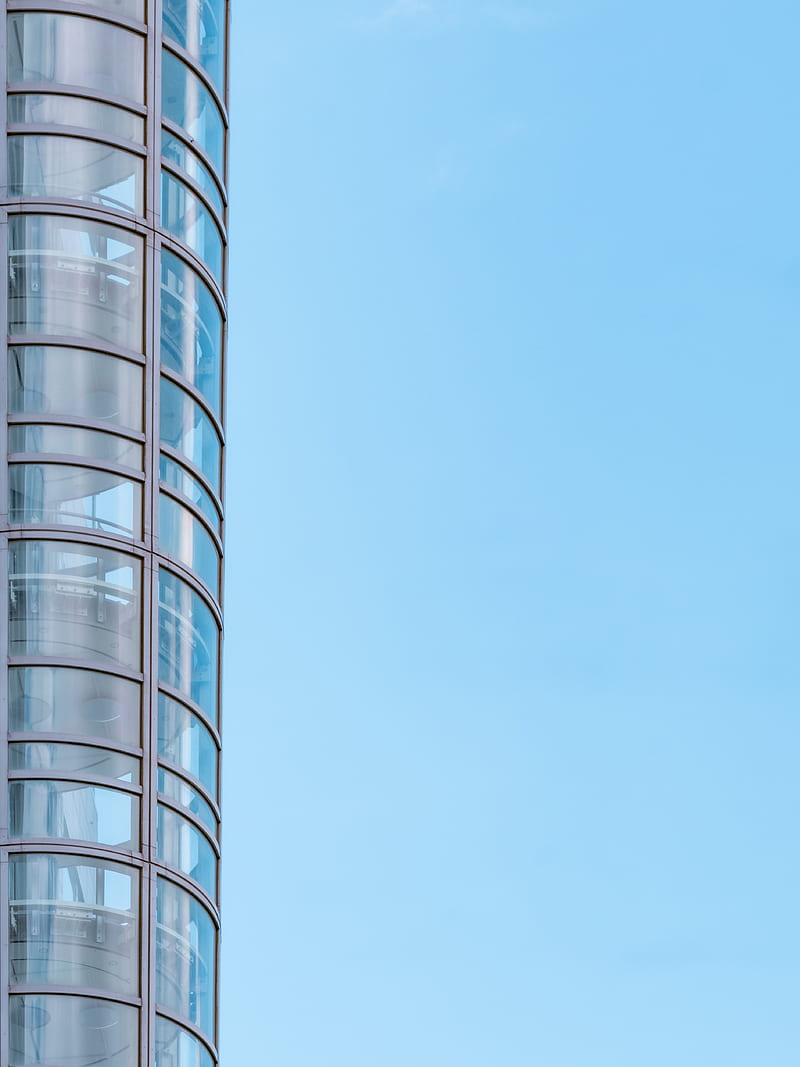 building, facade, glassy, sky, HD phone wallpaper