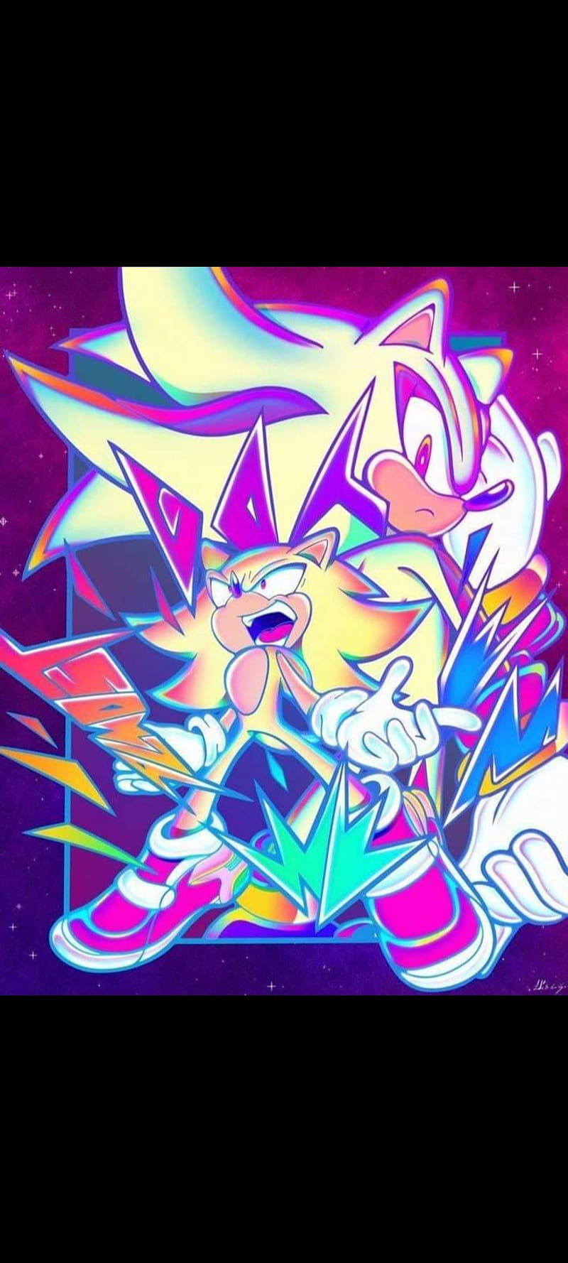 super sonic and super shadow and super silver wallpaper