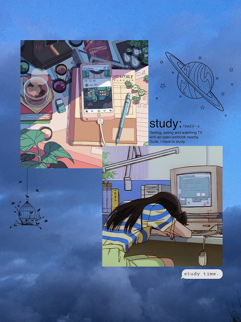 Study mood, aeshetic, anime, blurry, homeworks, sky, study, vintage, HD phone  wallpaper | Peakpx