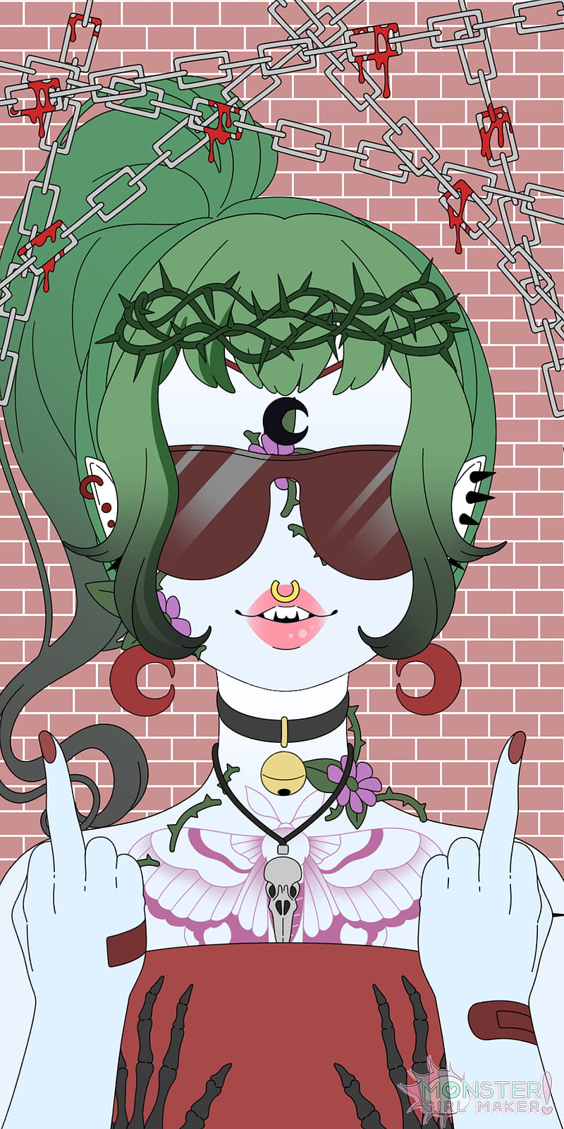 Ivy, vampire, art, goth, girl, anime, HD phone wallpaper