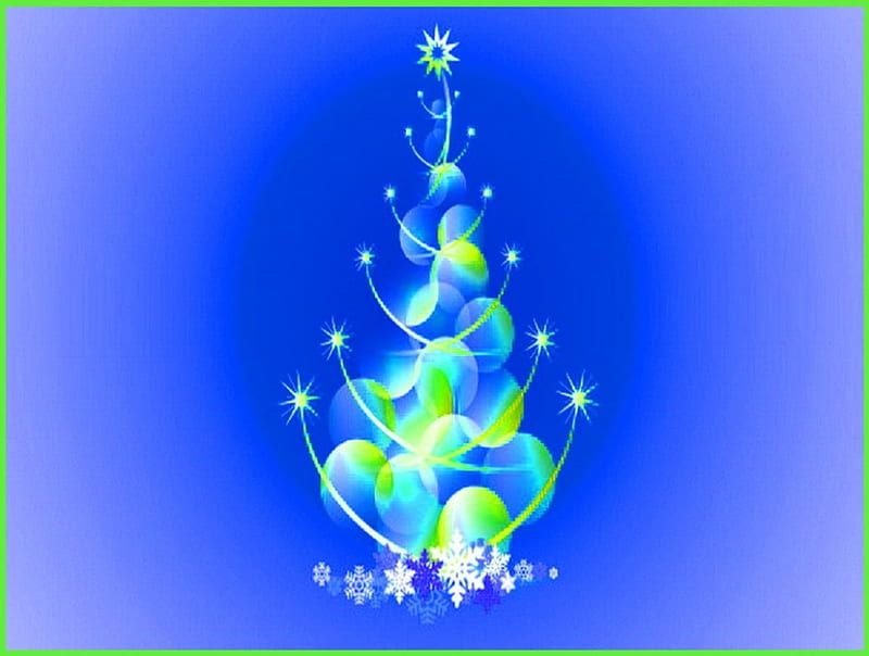 Holiday tree, Christmas, tree, green, abstaract, blue, HD wallpaper ...