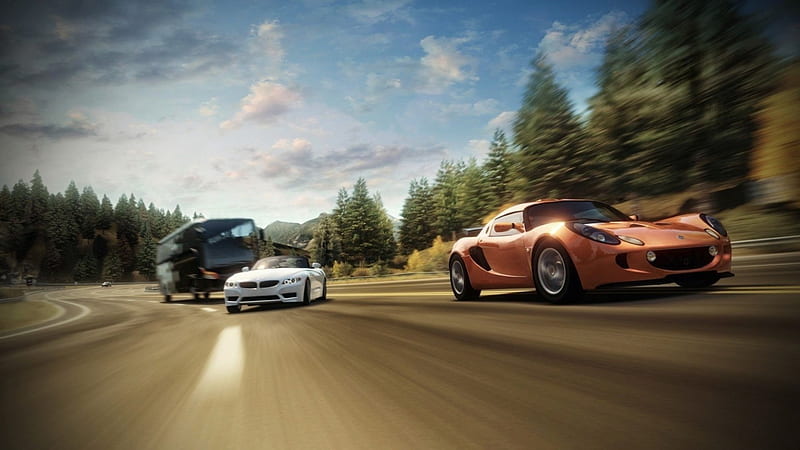 Forza Horizon, carros, race, speed, blur, bonito, adrenaline, road, HD wallpaper