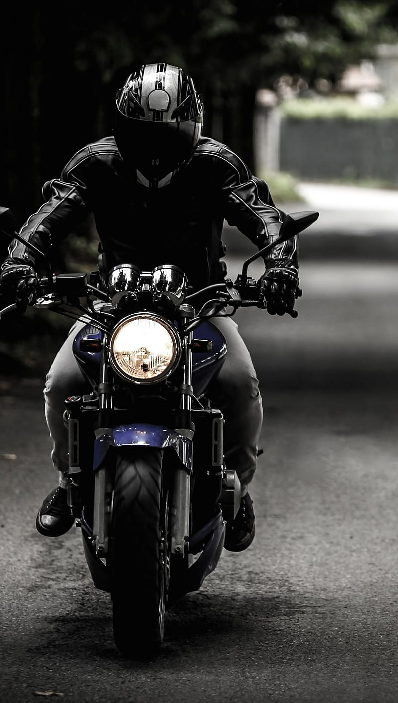 Black rider, motorbike, motorcycle, HD phone wallpaper