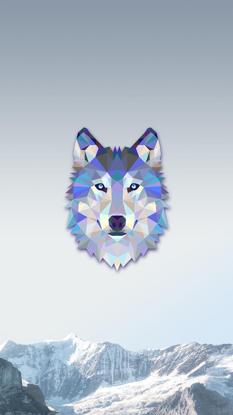 geometric wolf iphone wallpaper