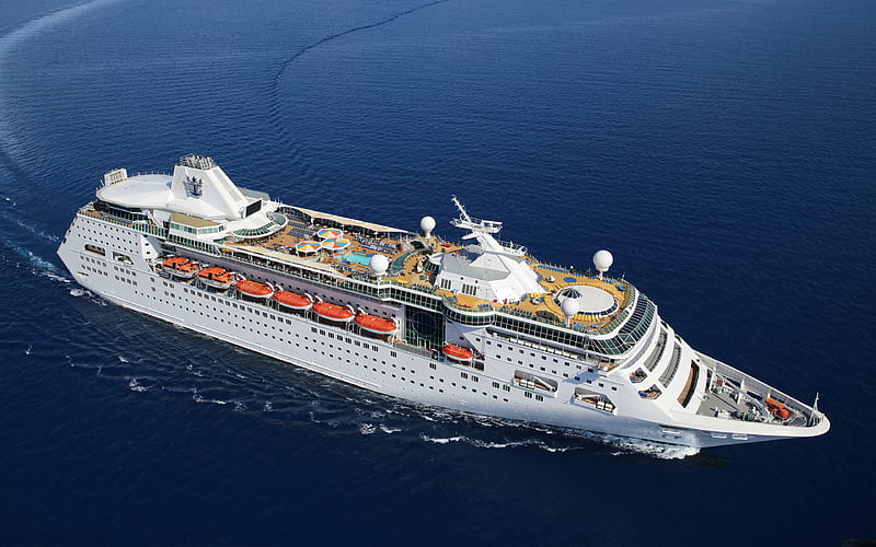 MS Empress of the Seas, luxury white ship, cruise liner, multi-storey ship, sea, HD wallpaper