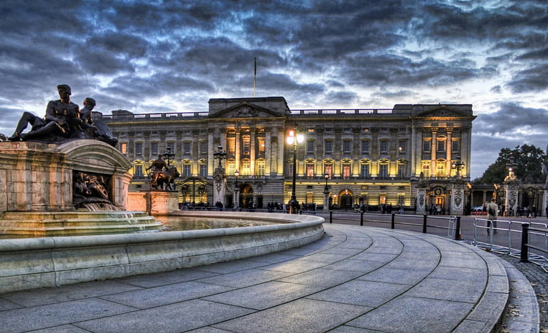 Buckingham Palace, London, england, place, r, clouds, sky, HD wallpaper