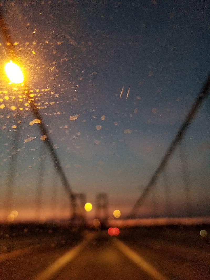 Blurry Night, streets, fog, bridge, narrows bridge, cool, HD phone wallpaper
