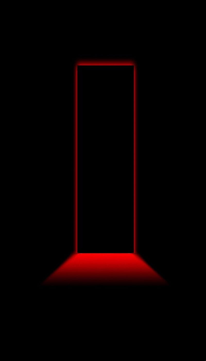 Red door, black, edge, galaxy, glow, led, ren, bars, wars, HD phone wallpaper