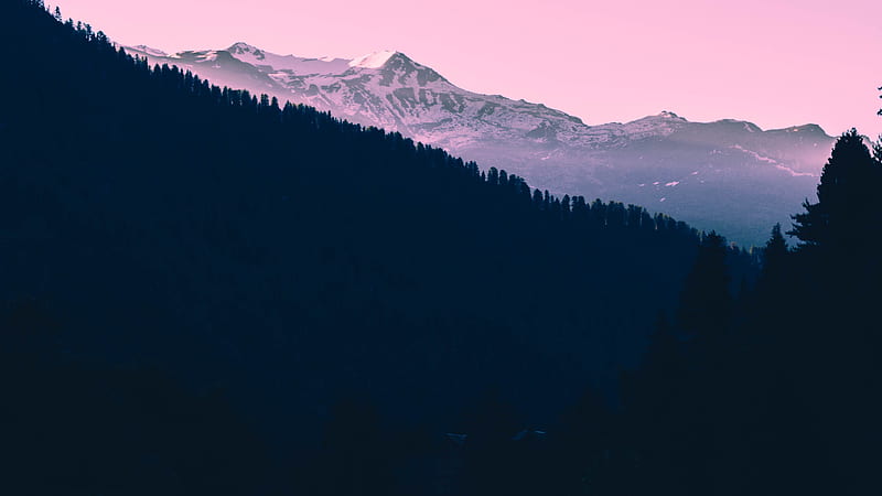 Beautiful Mountains Landscape Pink Tone, mountains, landscape, nature, pink, HD wallpaper