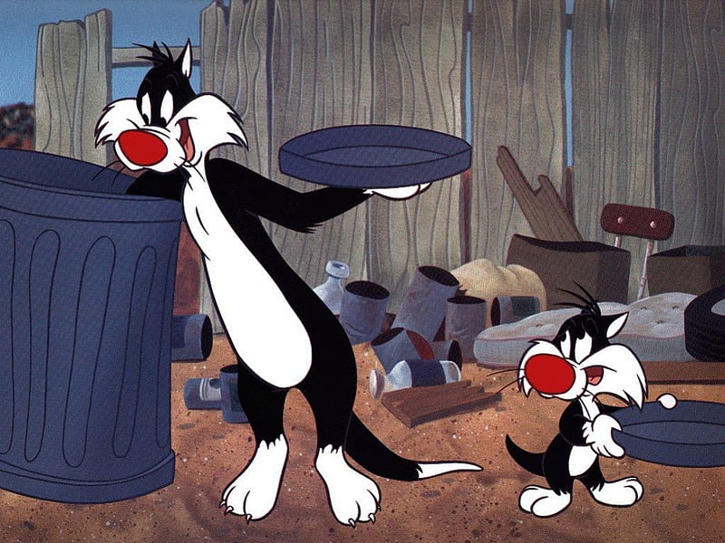 Looney Tunes, cartoons, warner brothers, cats, animacion, HD wallpaper