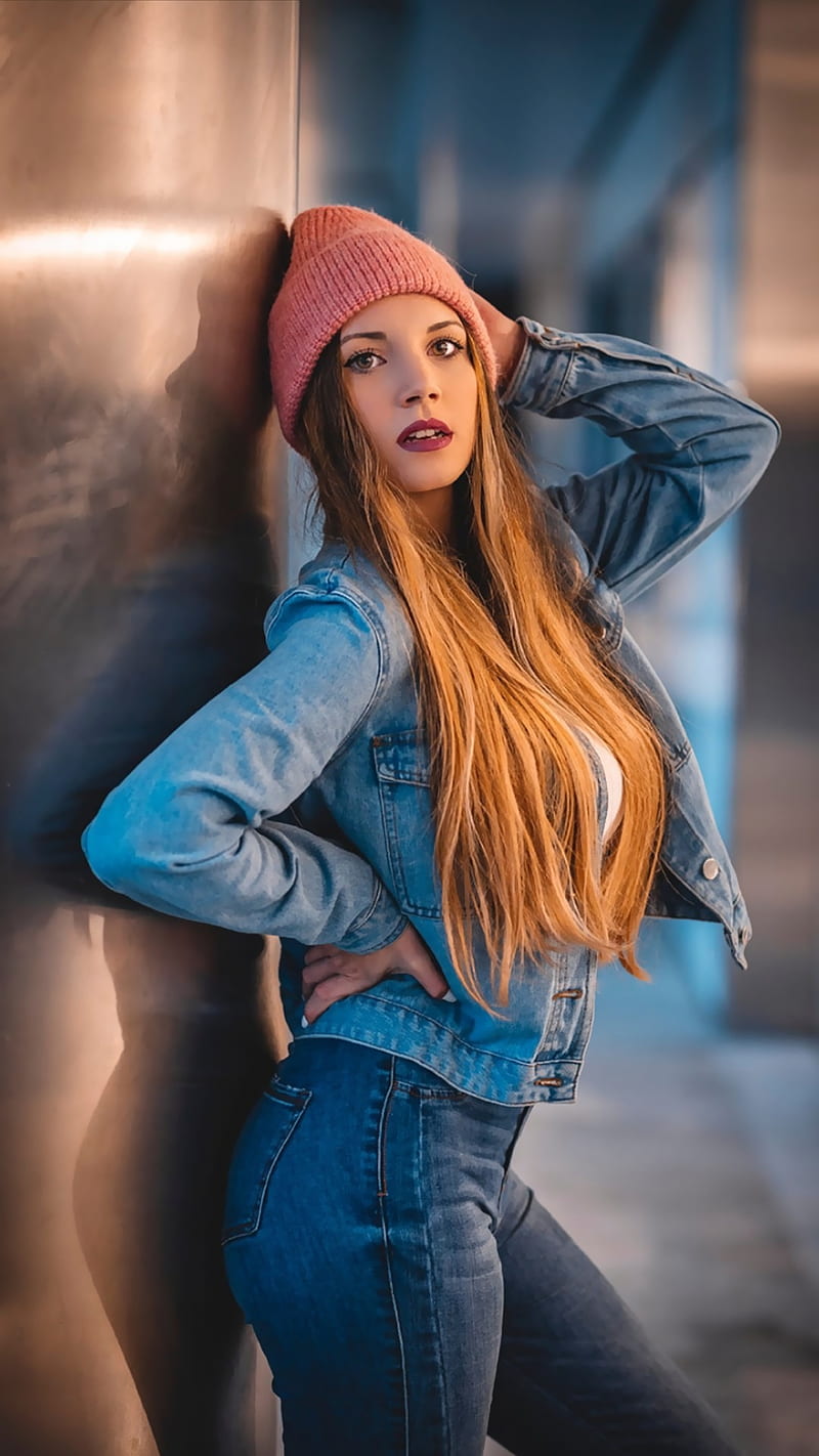 Desktop Wallpaper Brunette Girl Model Teared Jeans Hd Image Picture  Background B6614e