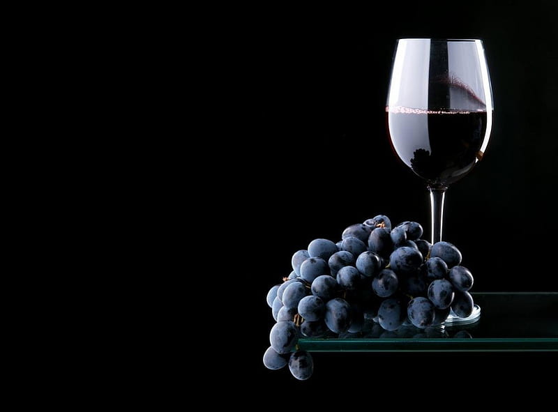 THE MAKING OF WINE, drinks, wine background, glasses, grapes, still life, cool, black background, HD wallpaper