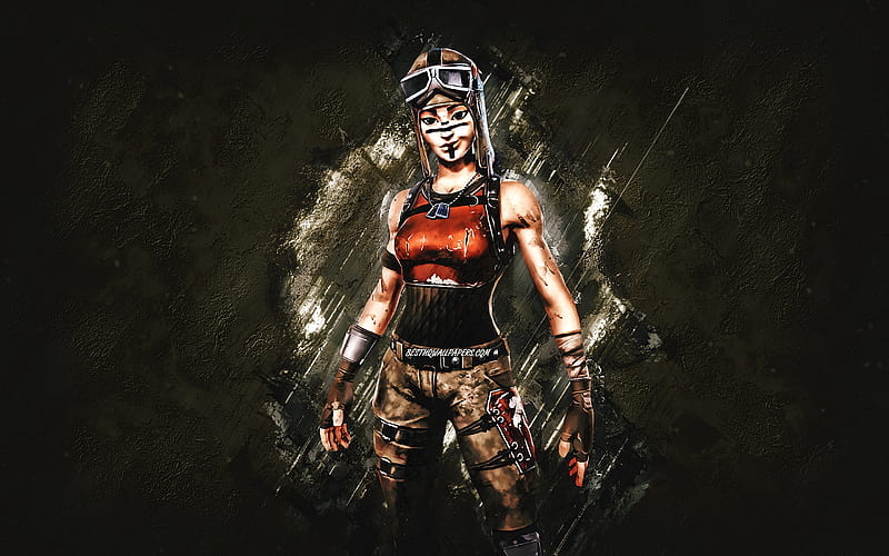 Fortnite Renegade Raider Skin, Fortnite, main characters, brown stone background, Renegade Raider, Fortnite skins, Renegade Raider Skin, Renegade Raider Fortnite, Fortnite characters, HD wallpaper