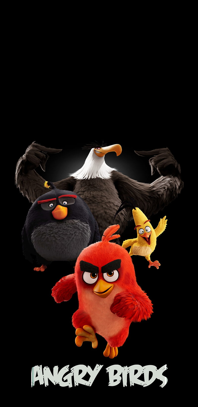 Angry Birds, animasi, hitam, kartun, permainan, merah, wallpaper ponsel HD | piksel puncak