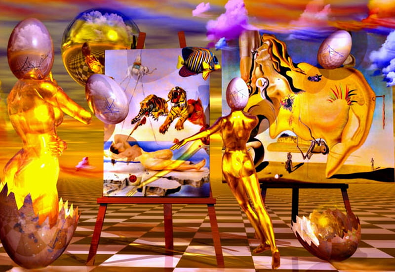 Salvador Dali, dali, abstracto, surrealismo, HD wallpaper