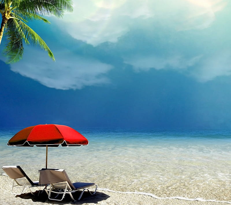 Beaches, holiday, sea, sky, summer, HD wallpaper
