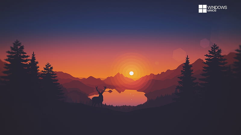 Landscape, abstract, game, sunset, win10, HD wallpaper
