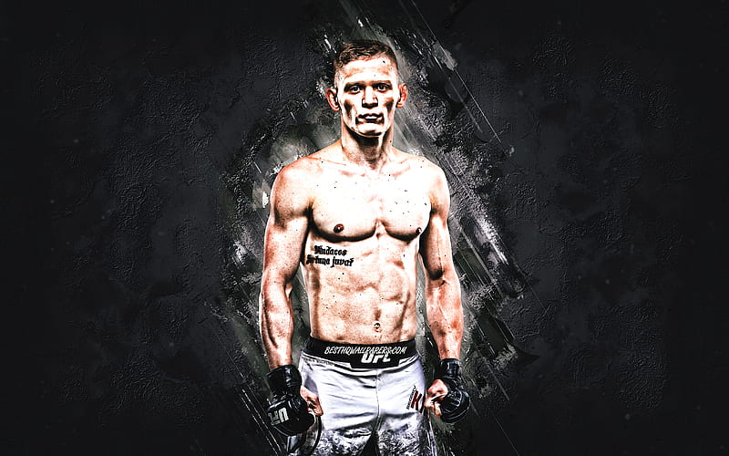 Sergey Khandozhko, MMA, UFC, Russian fighter, gray stone background, portrait, HD wallpaper