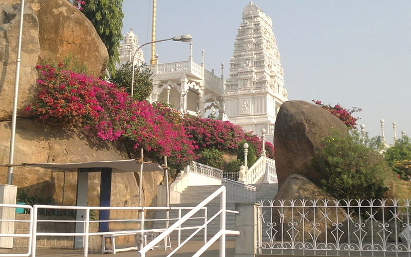 Birla Mandir on Hill Top, religious, devotional, balaji, shrine, HD wallpaper