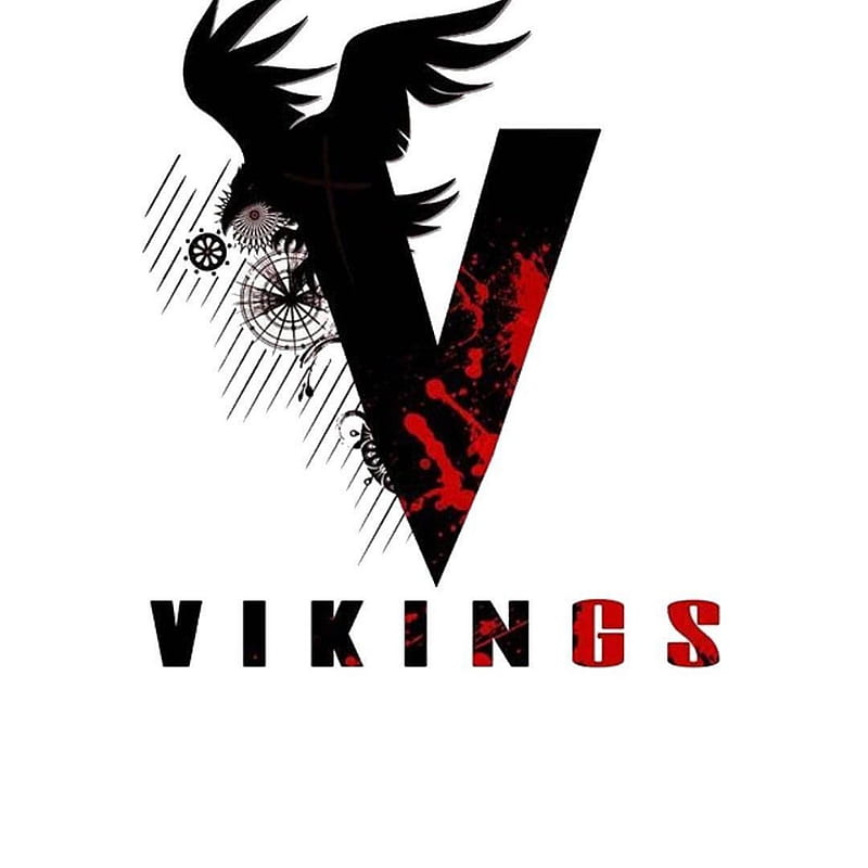 Vikings Logo, blood, king, legend, odin, ragnar, tv, vikinhs, HD phone wallpaper