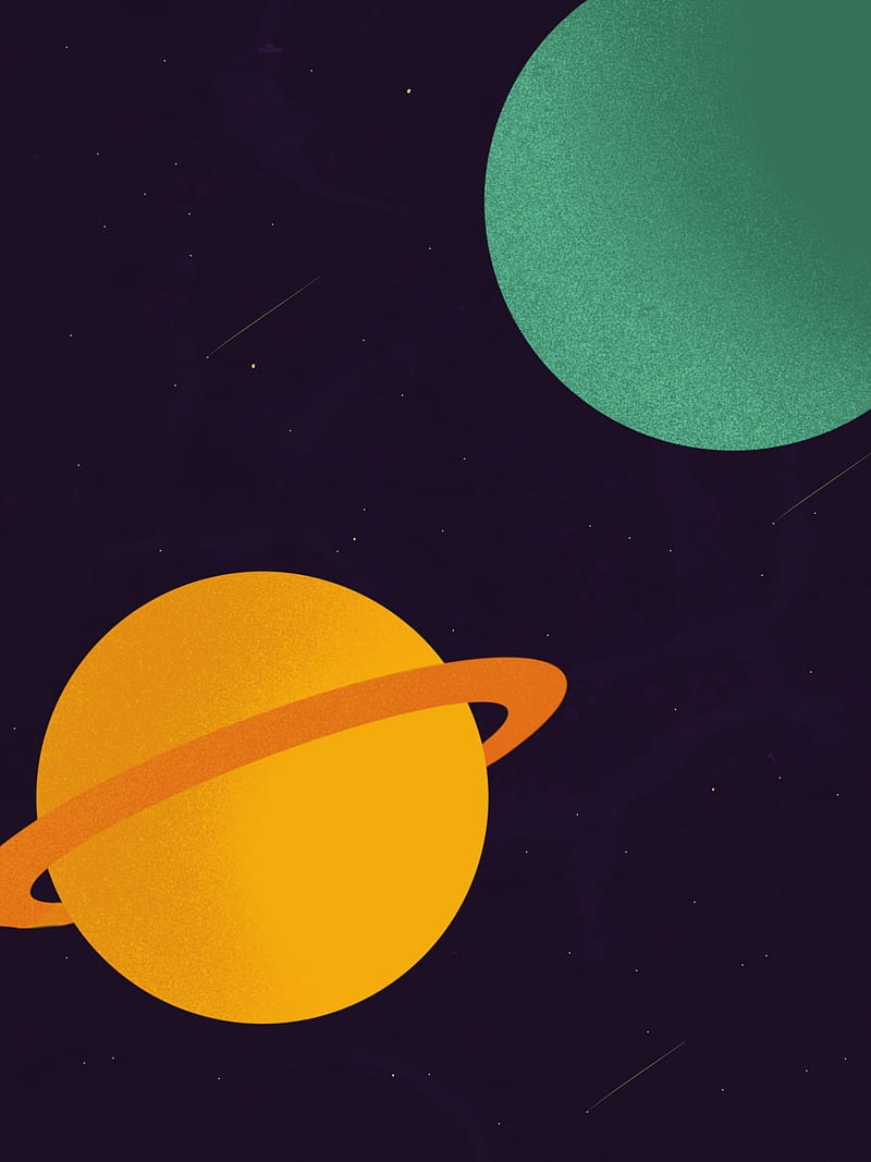 Astro Flat, art, minimalistic, planet, space, HD phone wallpaper