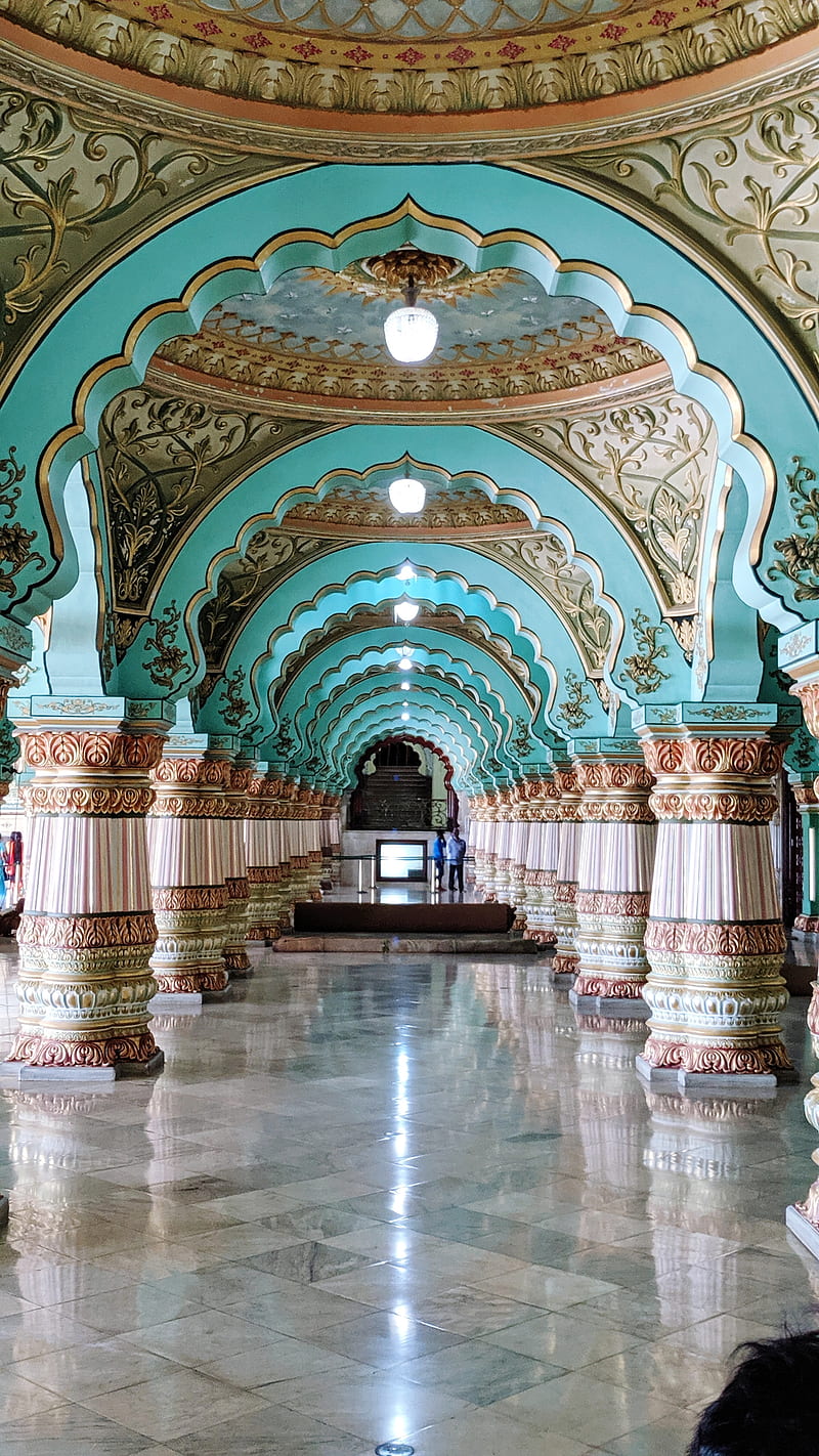 Mysore palace, ancient, inside mysore palace, karnataka, mysore, palace, HD phone wallpaper