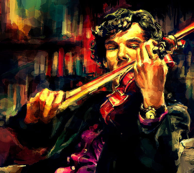 Sherlock Holmes, artwork new, violins, HD wallpaper