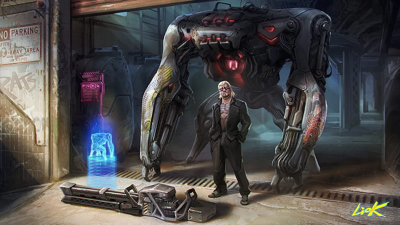 Sci Fi, Cyberpunk, Futuristic, Man, Robot, HD wallpaper