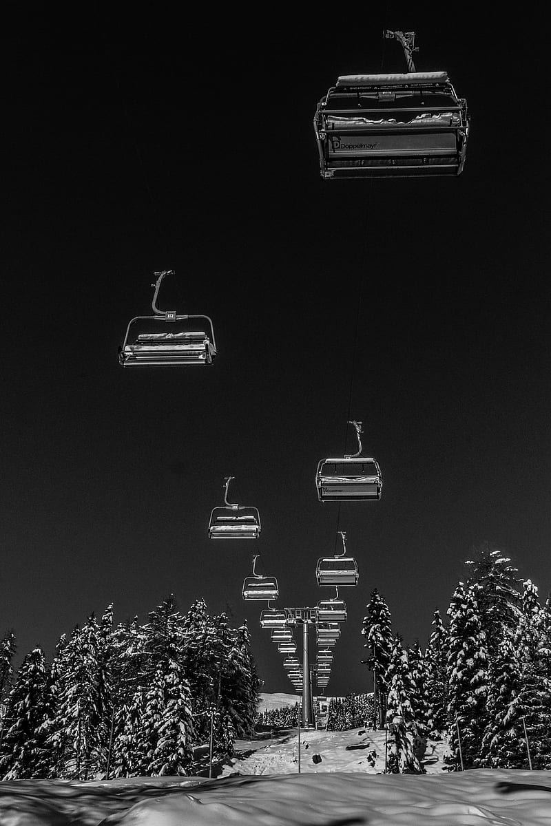 gray scale of cable cars, HD phone wallpaper