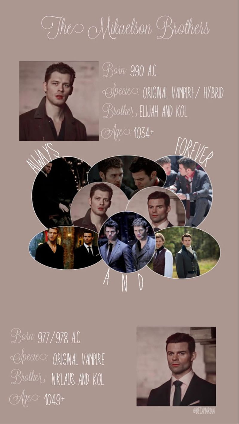 The Mikaelson Brothers family, Klaus and Elijah Mikaelson, HD phone wallpaper