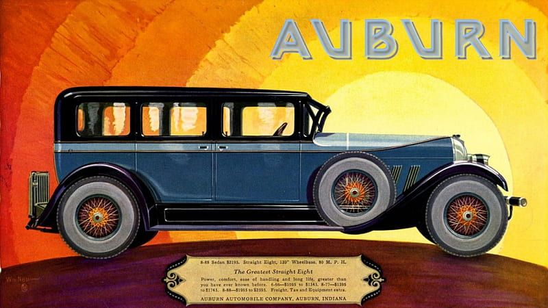 1927 Auburn 4 door sedan art, carros, art, auburn, auburn automobiles, vintage, HD wallpaper