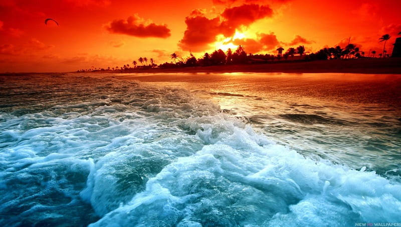 Beautiful Fantasy Nature..., Love, Sky, Orange, Ocean, , bonito, Fantasy,  Nature, HD wallpaper | Peakpx