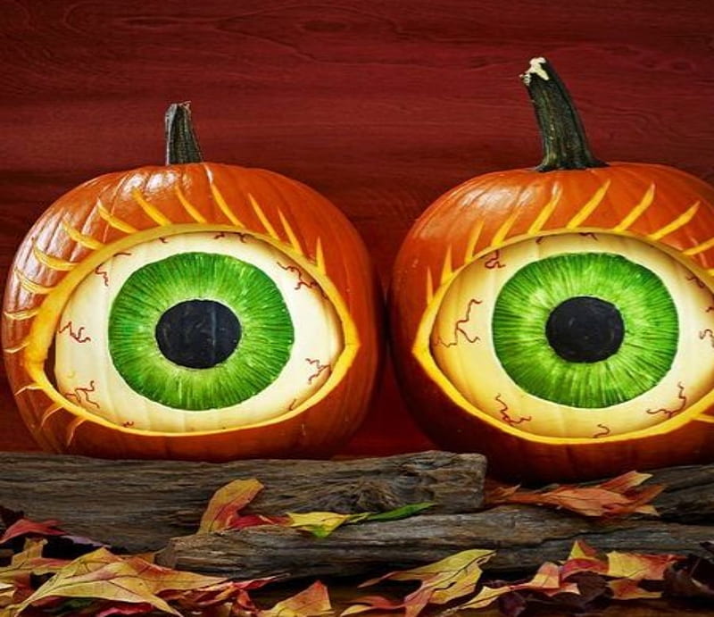 I See You, Funny, Eyes, Pumpkins, HD wallpaper | Peakpx