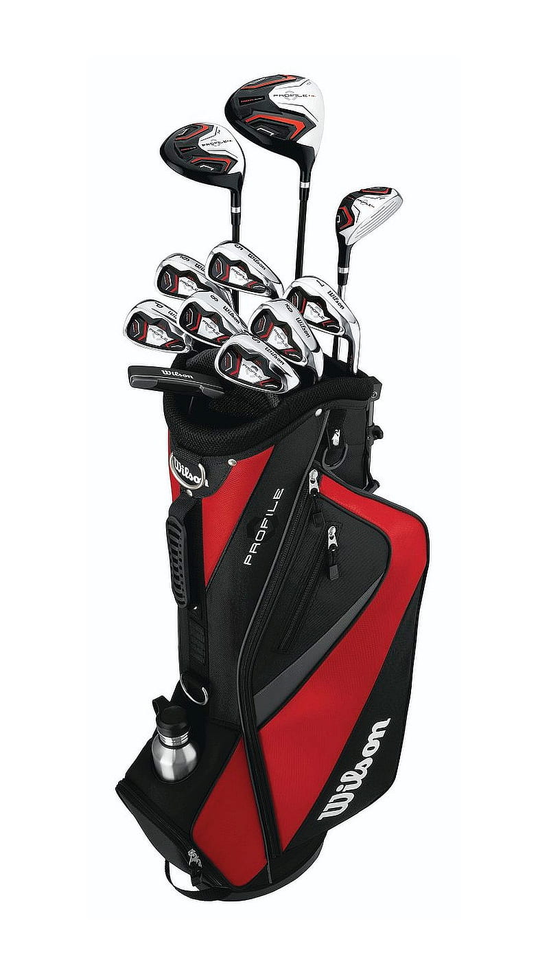 Golf Clubs, bag, black, red, HD phone wallpaper