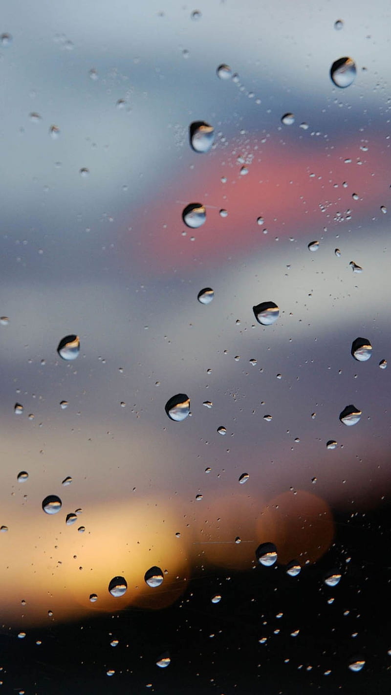 Rainy Window, rain, drops, raindrops, blur, glass, water, HD phone wallpaper