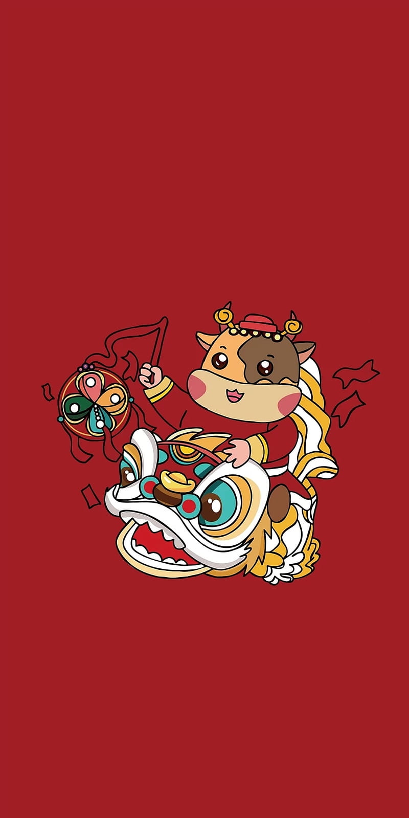 Cny ox year1, chinese, lion, liondance, newyear, HD phone wallpaper