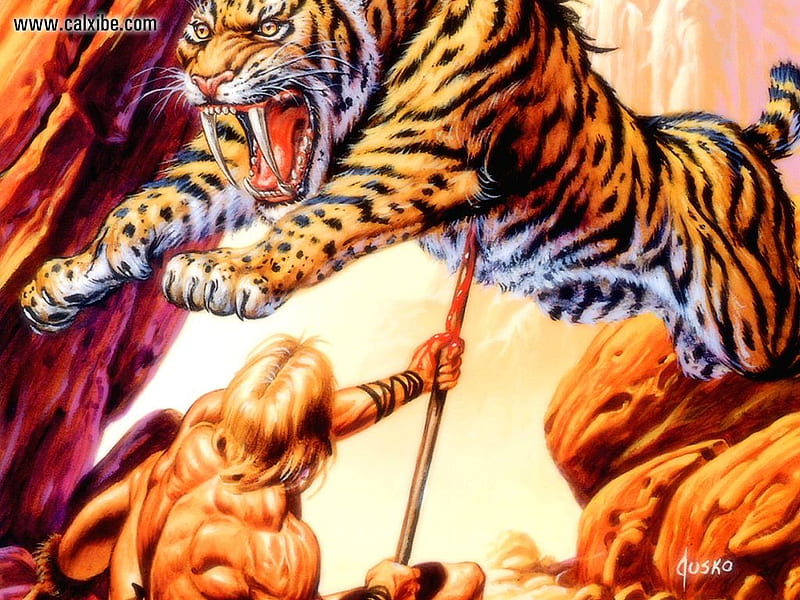 ancient fight, warrior, tiger, ancient, HD wallpaper