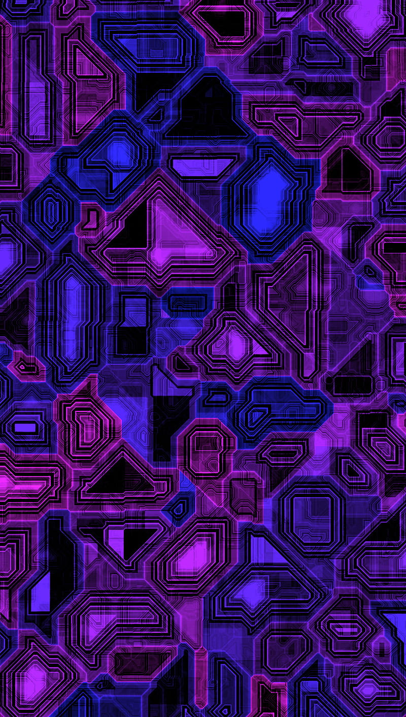 Blue Purple Circuit, science, science fiction, tech, technology, HD phone wallpaper