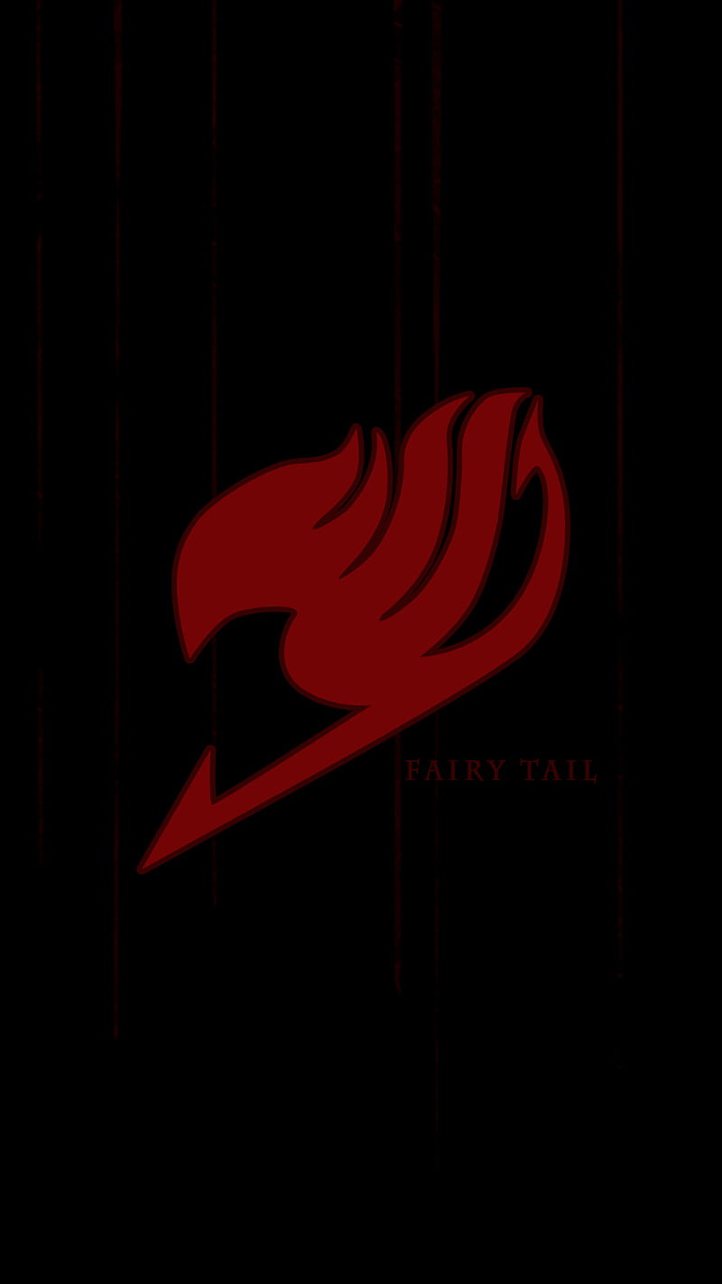 Fairy Tail Symbol, black, fairy tail, red, HD phone wallpaper