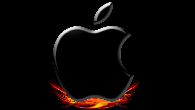 Apple In Black Background Technology MacBook, HD wallpaper