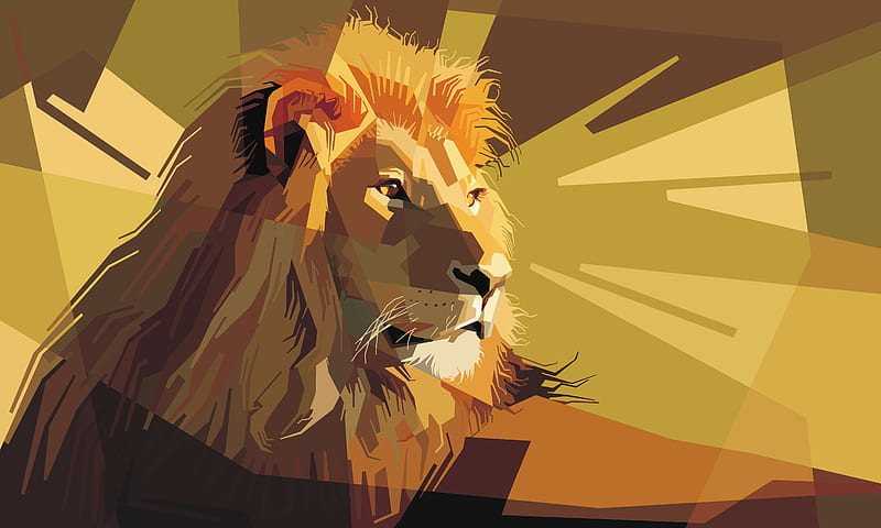 Artistic Lion, lion, artist, artwork, HD wallpaper