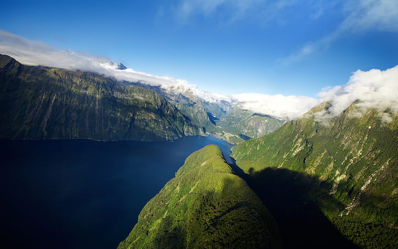 Mountains, Mountain, Fjord, New Zealand, HD wallpaper