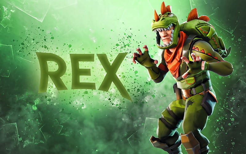 Rex, fan art, Fortnite, 2019 games, Fortnite Battle Royale, cyber warrior, Fortnite characters, Rex Skin Fortnite, HD wallpaper