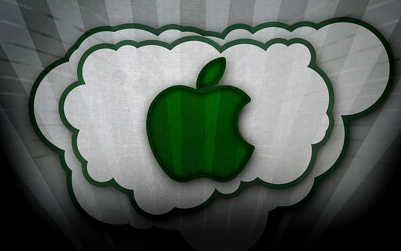 green apple cloud, apple, cloud, mac, green, system, com, HD wallpaper
