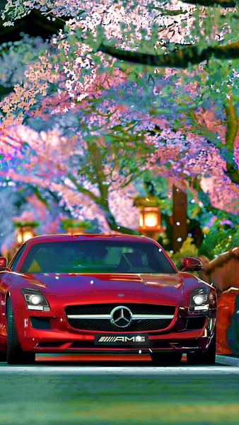 Red Mercedes Benz Car, mercedes benz, HD phone wallpaper