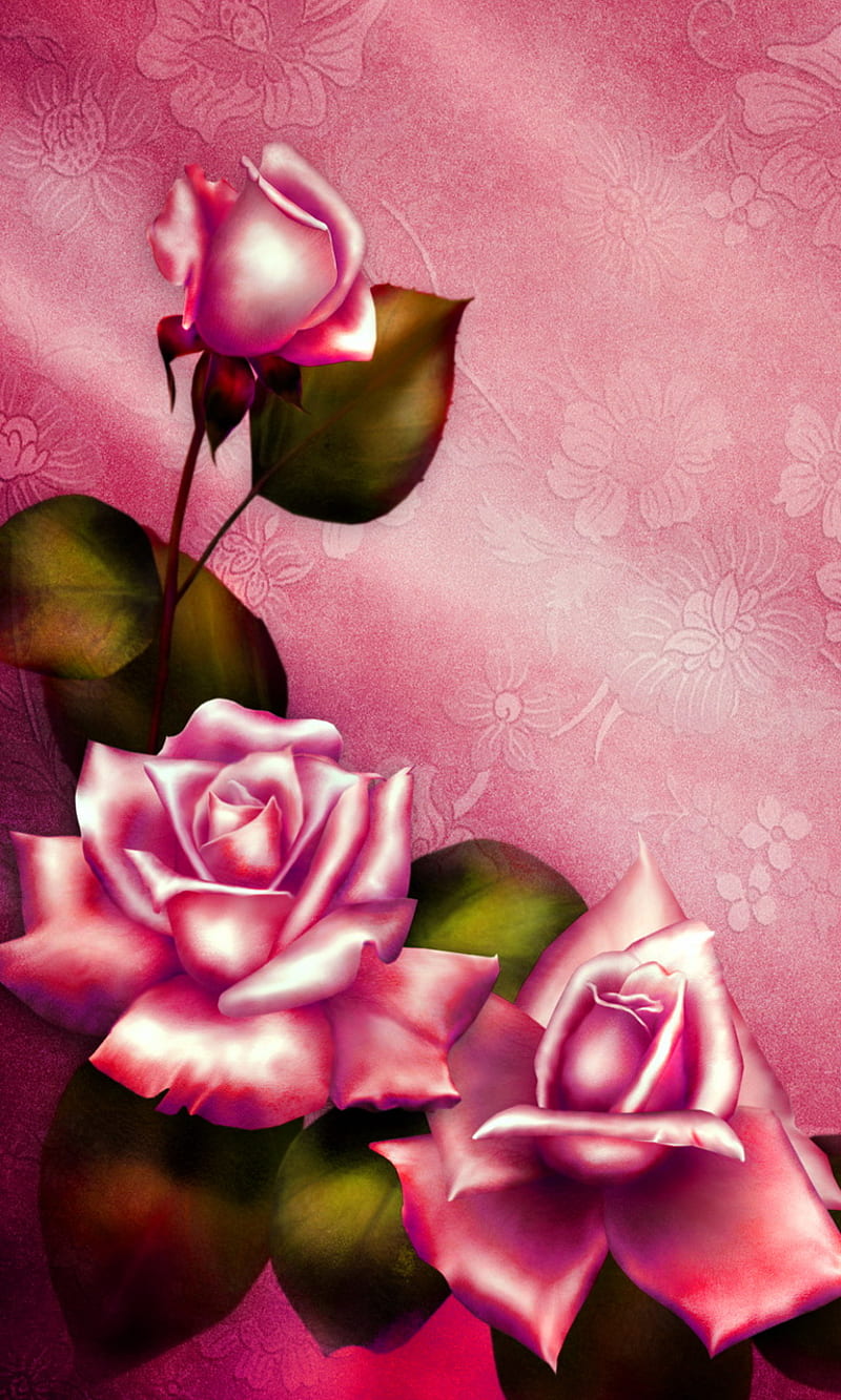 Roses, bonito, love, pink, romance, romantic backgroun, vintage, HD phone wallpaper